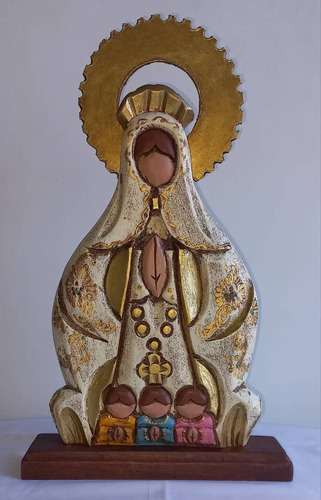 Virgen De Fátima. Talla En Madera