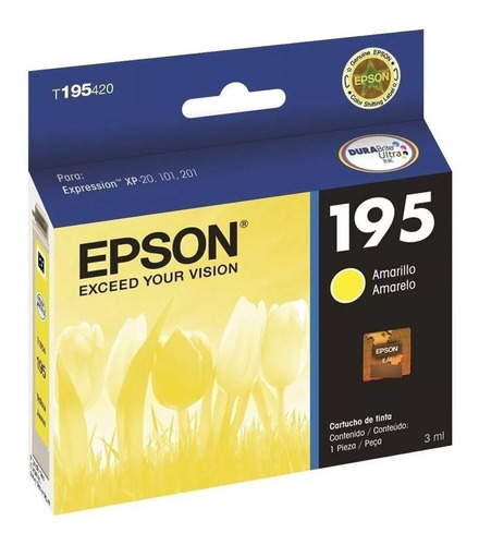 Cartucho Epson Color T195 Magenta Cyan Amarillo Originales