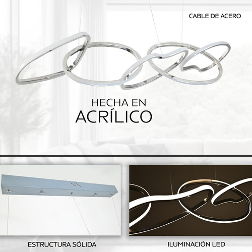 Lampara Colgante, Aros Sujetados En Forma Horizontal.