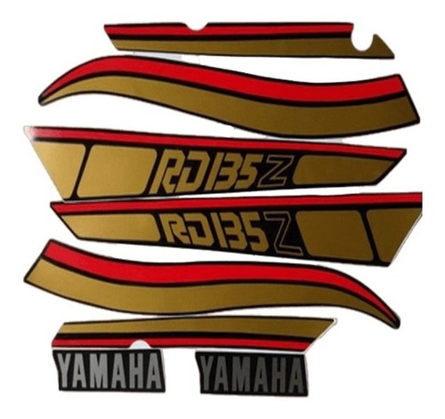 Jogo Kit Adesivos Yamaha Rd 135 Z 1990 Preta - Lb00351