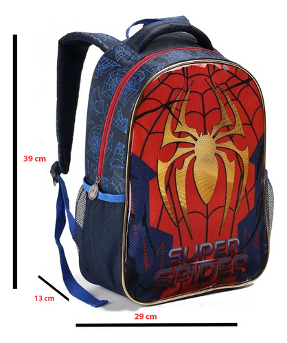 Mochila Infantil Masculina Aranha Dark Spider Costas Dl1012 Cor Azul