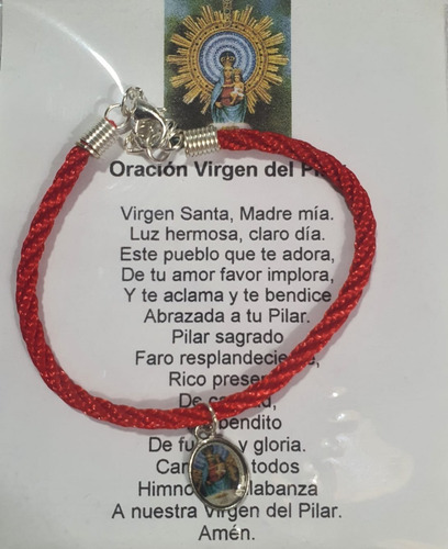 Pack 6 Pulsera De Virgen Del Pilar, Hecha A Mano