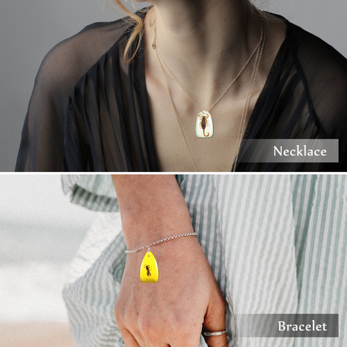 Collar Con Forma De Amuleto Y Colgante De Ámbar, 5 Unidades