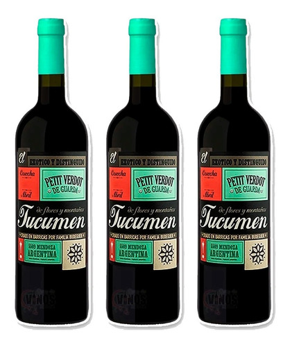 Vino Tucumen Reserva Petit Verdot Pack X3 Unidades