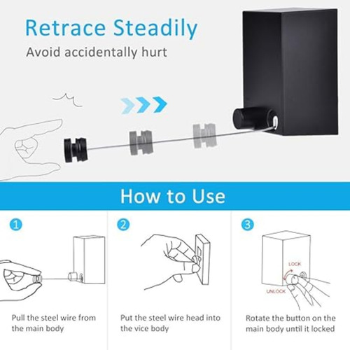 Tendedero Retractil De Pared Secado Ropas Calcetines