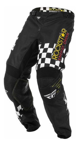 Fly Racing 2020 Kinetic Pants Rockstar (34) (negro/blanco)