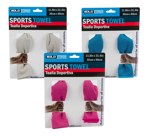 Kit 3 Toallas Deportivas Multicolor Absorbente Log-on  