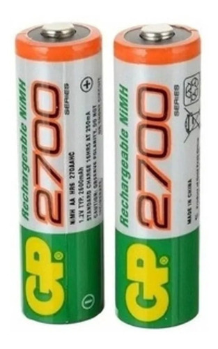 Bateria Aa 1.2v 2600mah Gp Recargable 2700 Series