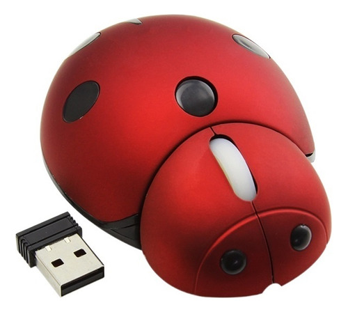 Mini Ratón Inalámbrico 2.4g Cute Ladybug