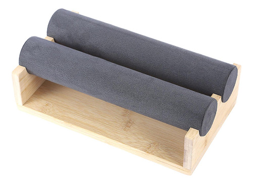 Estante De Joyería De Doble Barra, Organizador De Gris