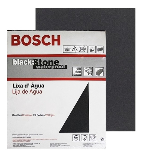 Kit C/ 25 Lixa D'agua G220 Folha 230x280mm Bosch