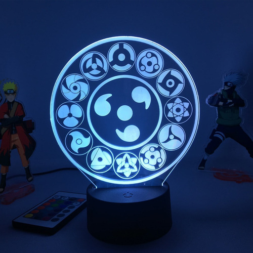 Figura De Mangekyo Sharingan Con Lámpara Led Naruto De Anime