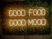 Comprar Placa Neon Good Food Good Mood Letra Decorativa Painel Neon 