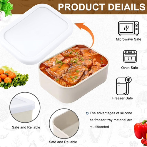 Bandeja De Silicona Para Congelador De 1 Taza Con Tapa, Cong