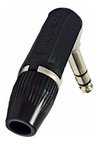 Enchufe Estereo Trs Angulo Recto In Polo Niquel Color Negro