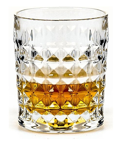 Vaso Whisky Cristal Bohemia Tallado Diamond Set X 2 230ml