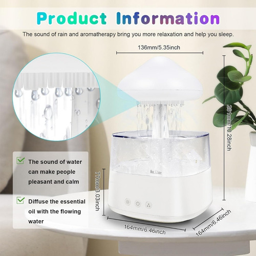 Humidificador Rain Cloud Con Control Remoto-