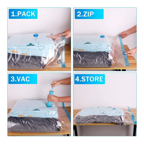 Imagen 4 de 9 de Bolsa Vacío Para Guardar Ropa Reducir Espacios Ideal - Otec