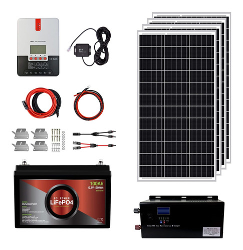 Eci Power Kit Sistema Energia Solar Kwh Ah Panel Mono Carga