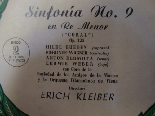 Vinilo Orquesta Viena Beethoven Sinfonia Nº 9 Kleiber Cl1 (Usado)