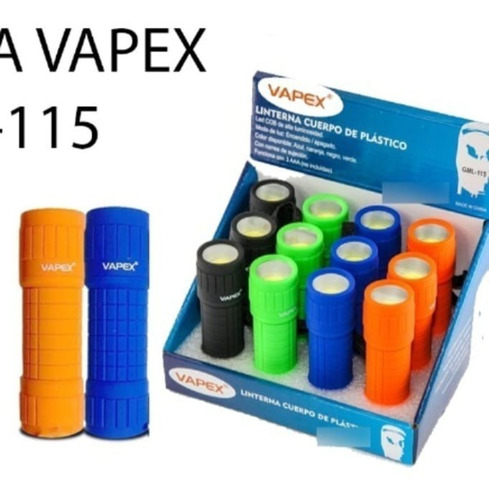 Linterna Led Vapex Gml 115 Cob Alta Luminosidad Dif Colores 