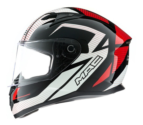 Imagen 2 de 8 de Casco Moto Integral Mac Speed Riot Negro Cuota Devotobikes