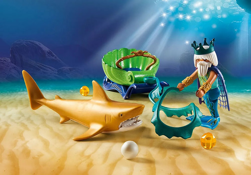 Juego Playmobil Magic Rey Del Mar Con Carruaje De Tiburón 3+ Cantidad de piezas 19