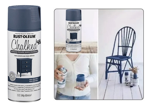 Pintura En Aerosol Tizada Chalked Rust Oleum Azul Costeño