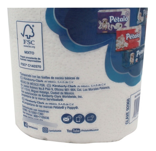 6 Pack Servitoallas Petalo Multicorte C/180 Hojas Dobles C/u