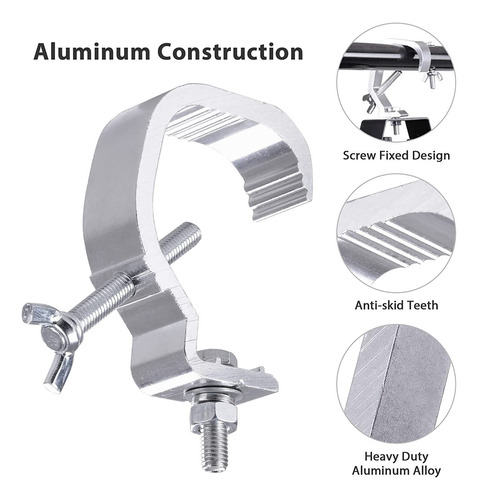 10 Pzs Clamp Atril Luces Dj Equipos Soporte Aluminio Gancho