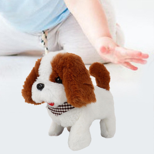 Cachorro Eléctrico De Peluche Con Pilas, Café Y Café Y