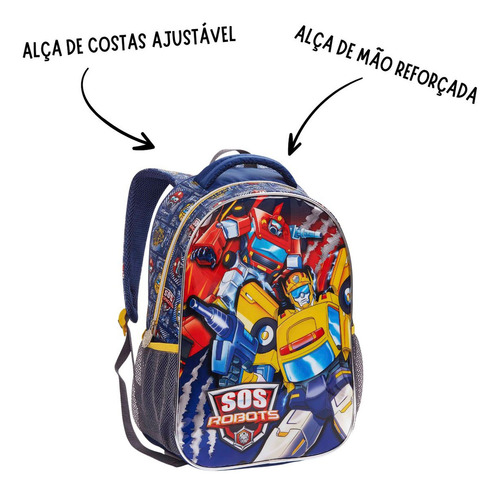Mochila Costas Transformers Escolar Sos Robots Infantil