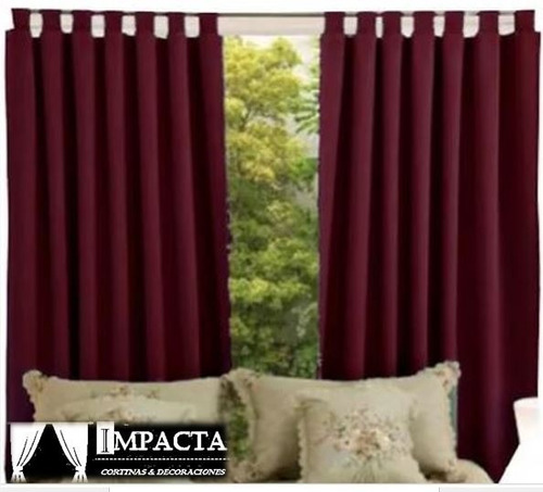 Cortinas Para Sala De Trabillas Terracota (varias Medidas) 