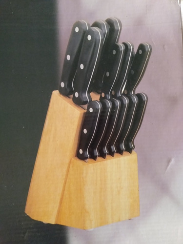 Juego De Cuchillos Con Base De Madera 15 Piezas