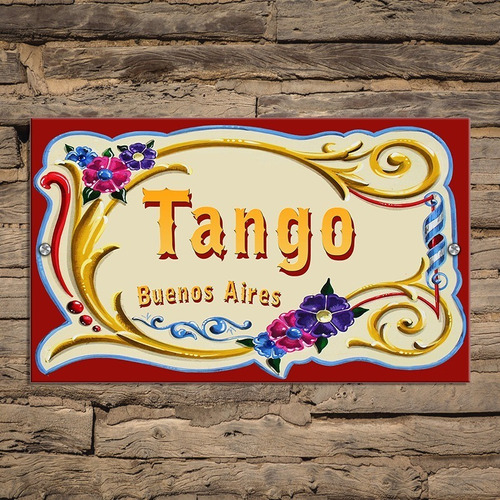 Cuadro Retro Vintage Filete - Tango - 25 X 15 Cm