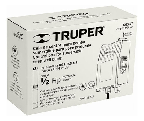 Truper Ce-bos-1/2lm2, Caja De Control Para Bomba Tipo Bala