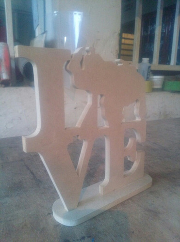 Imagen 3 de 6 de Bello Love Venezuela En Mdf Listo Para Pintar 20x20