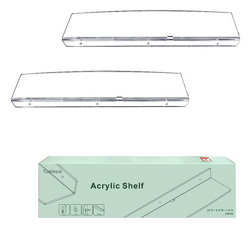 Arc Shaped 5mm Thickened Acrylic Floating Shelf 20 Inches Dr