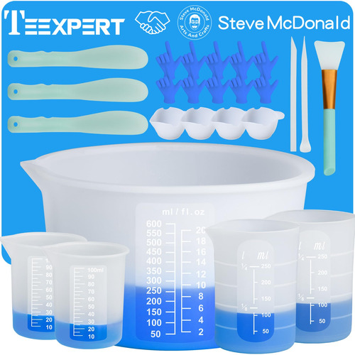 Teexpert Kit De Herramientas De Tazas Medidoras De Resina De