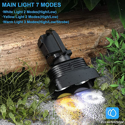 Linterna De Mano Spotlight De 10000 Lúmenes, Foco Led