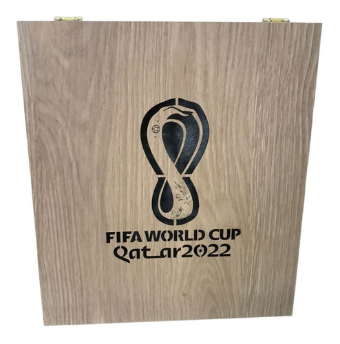 Caja Edicion Especial En Madera Para Album Panini Qatar 2022