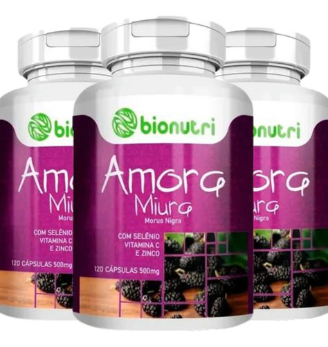 3x Amora Miura Com Selênio Vitamina C E Zinco 360 Capsulas