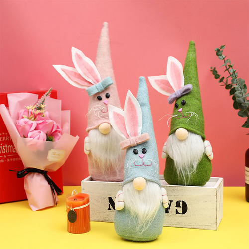 Adorno Escandinavo De Peluche Con Diseño De Gnomo Conejito (