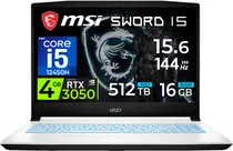 Comprar Msi Sword 15 Core I5 12450h 16gb 512gb Rtx3050 4gb Blanco