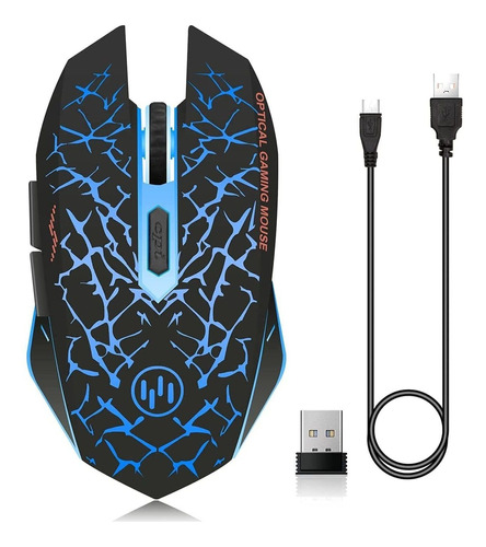 Mouse Inalambrico Vegcoo C12 Azul Silent Click 7 Botones