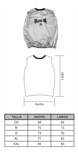Imagen 2 de 7 de Chaleco Térmico Reductivo Para Sudar Unisex Gris Mjm In