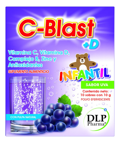 C-blast+d Infantil Vitamina C Y D, Complejo B Zinc 10 Sobres