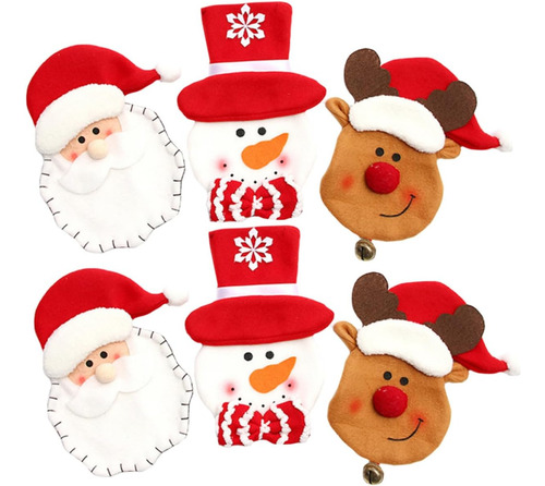 Juego De Cubiertos De Alce De Muñeco De Nieve De Navidad, 6