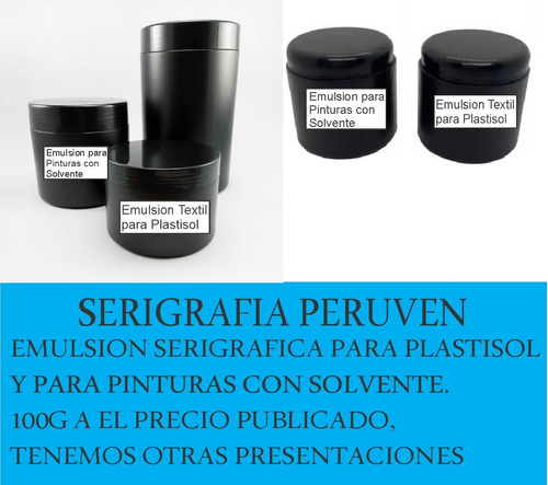 Emulsion Serigrafica Para Plastisol,base Agua Y Solventes.
