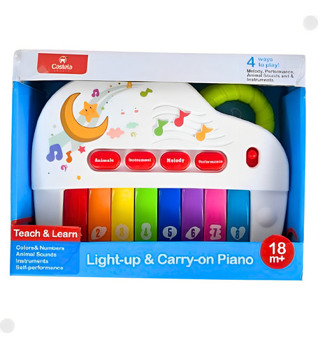 Pianinho Infantil De Aprendizagem C/ Luz Cbs0310 - Castela